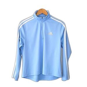 ADIDAS Blue Pullover Half Zip Mesh Athletic Workout Jacket size M